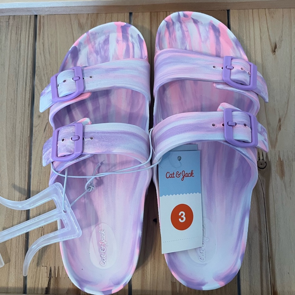 Cat & Jack Kids' Swirl Pink and Lavender Sandals